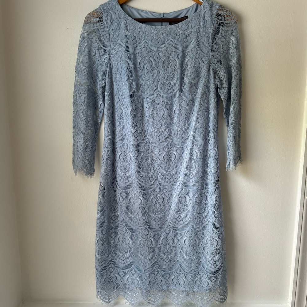 Dusty Blue Lace Dress - Jessica Howard Size 6
